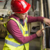 Engineer working on construction